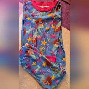 Hanna Andersson Little Mermaid Print 4T Pajamas GUC